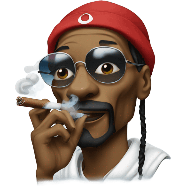 Snoop dogg in a crip outfit smoking cigar emoji