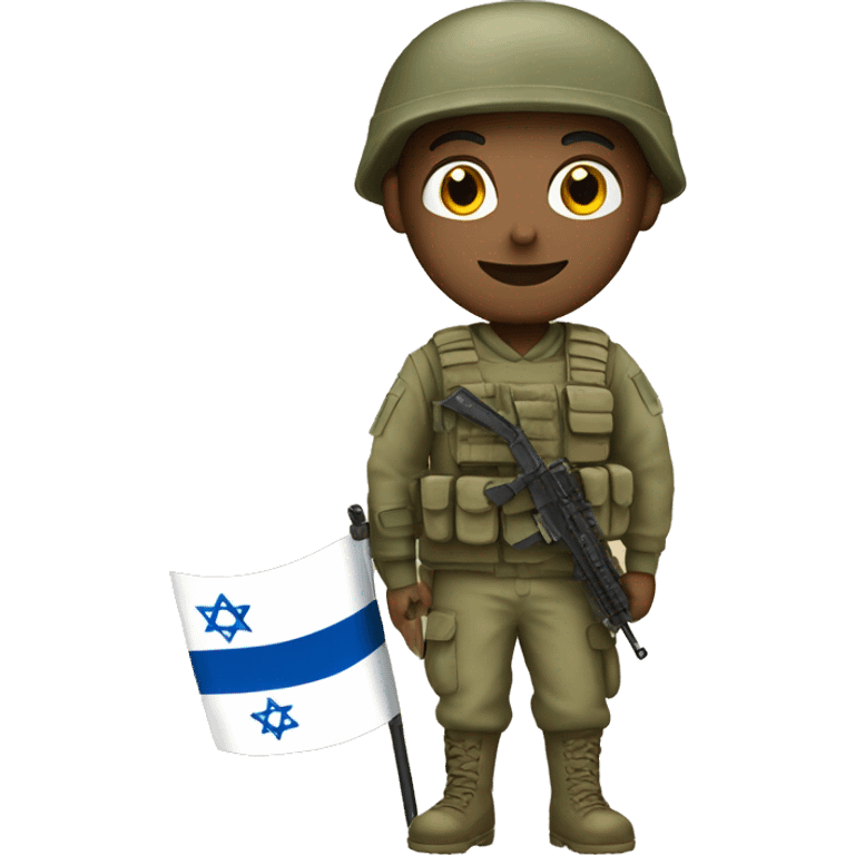 A soldier holding an Israeli flag emoji