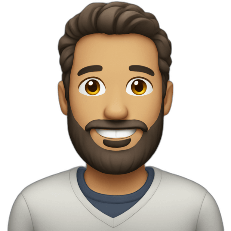 Bearded man smiling emoji