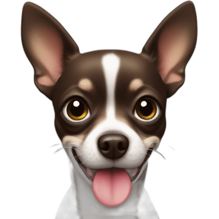 Dark Brown chihuahua licking emoji