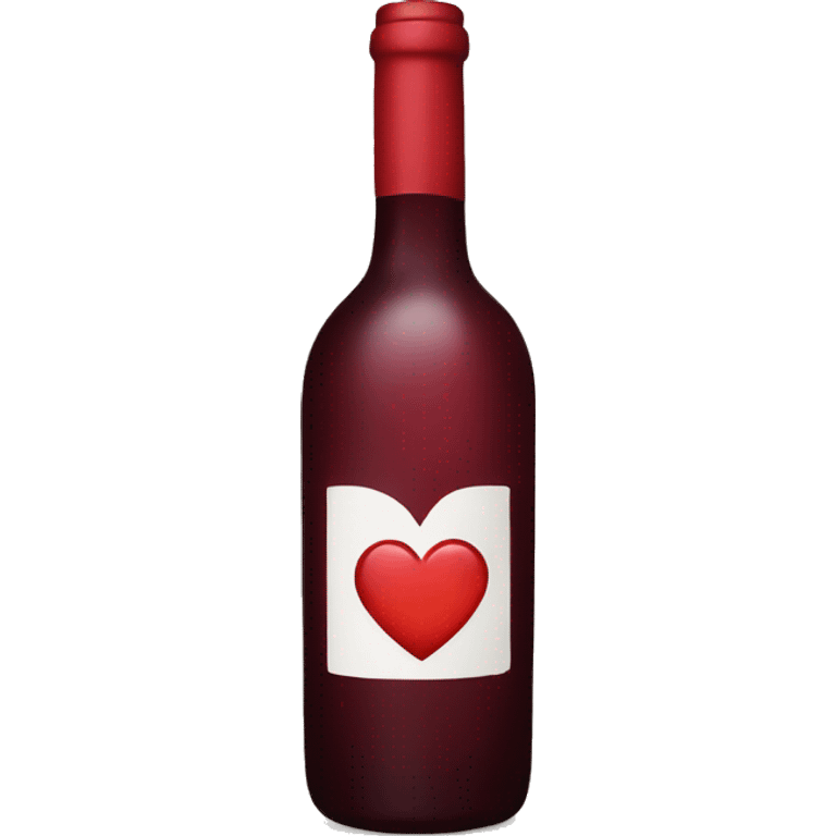 wine bottle with heart emoji