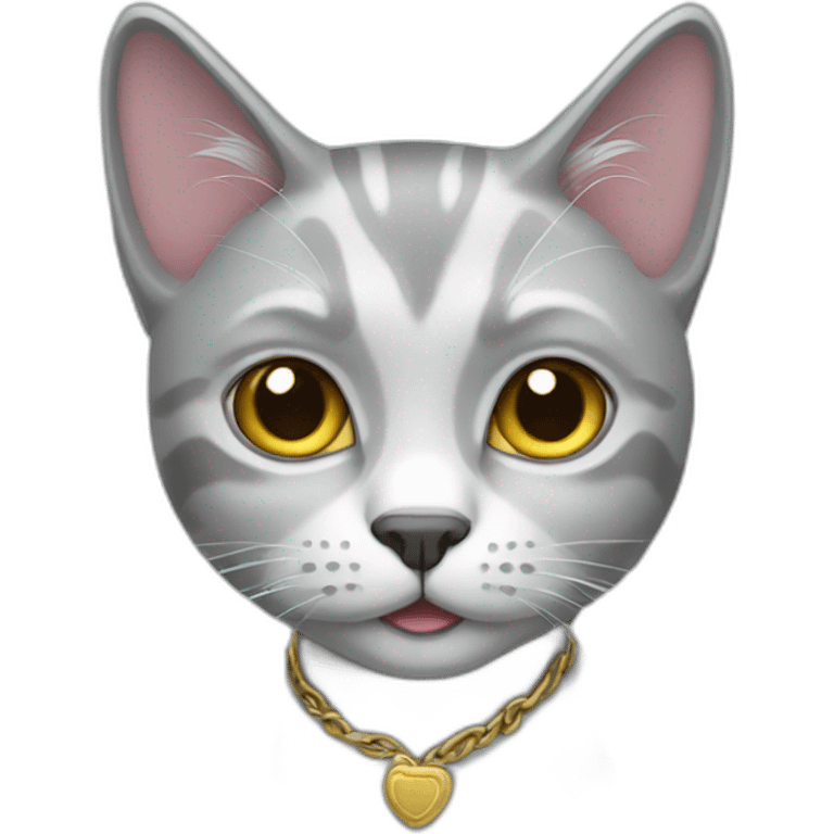 silver coat cat emoji