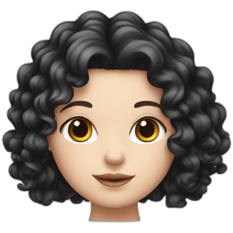 white girl with long black curly  emoji