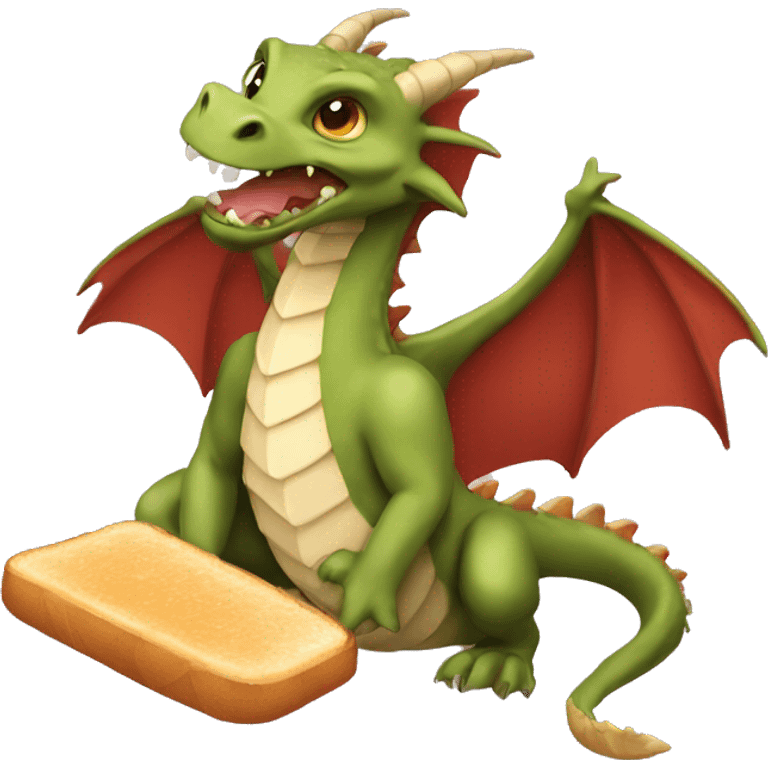 Dragon eating bread emoji