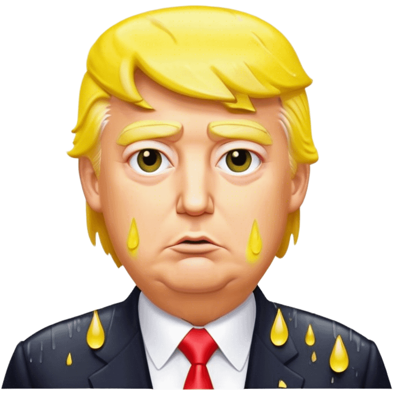 Trump soaked by yellow rain  emoji