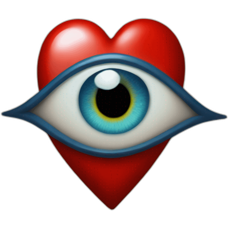 Evil eye with red heart emoji