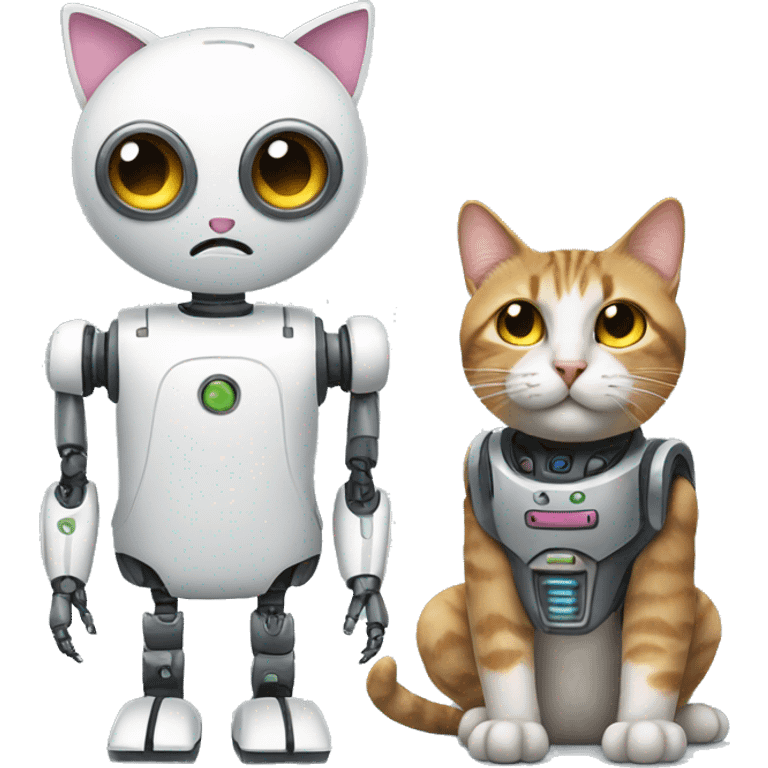 Robot and Cat emoji