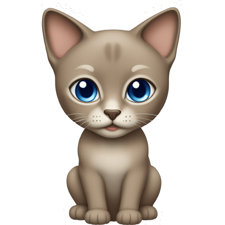 Dark Brown face - beige body female thai cat with blue eyes  emoji