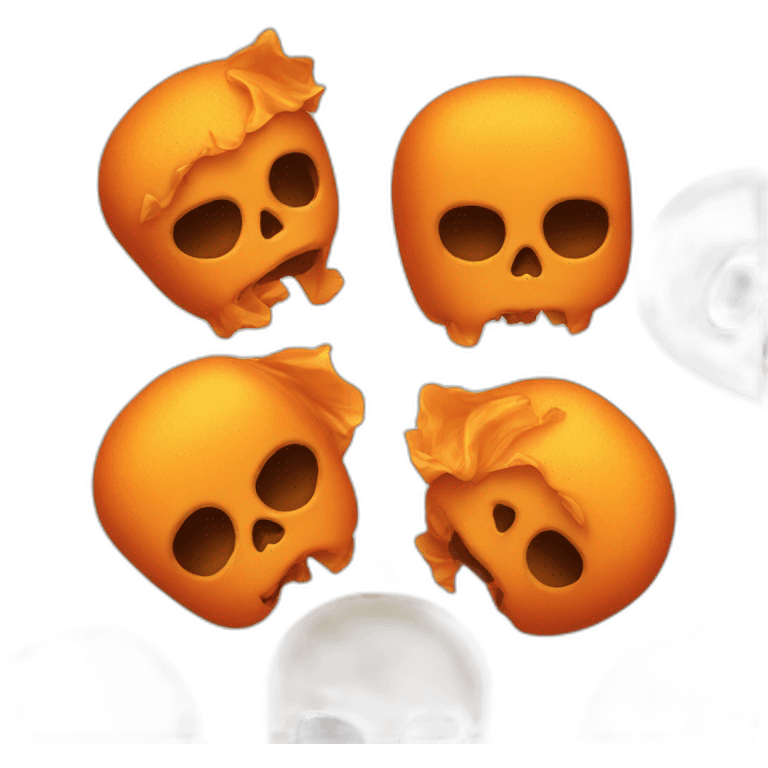 Crying orange skull emoji