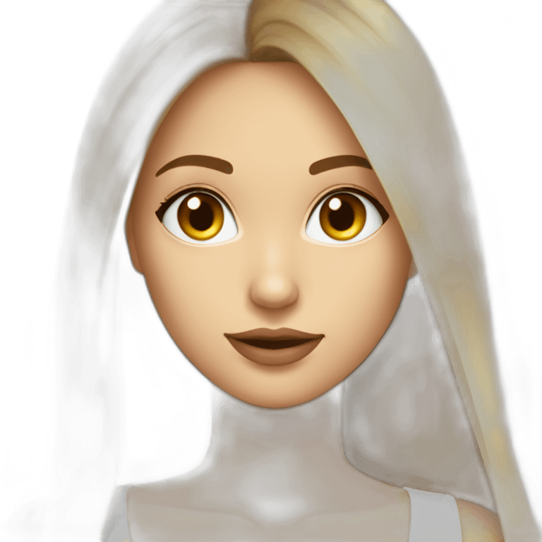 Femme blonde avec les yeux marrons cheveux long lisse emoji