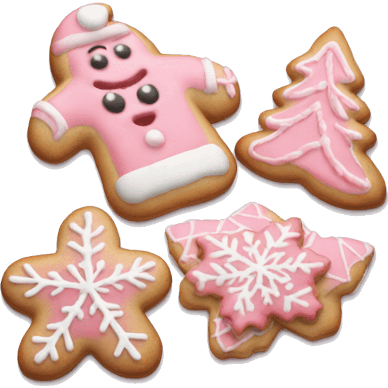 Pink frosted Christmas cookies emoji