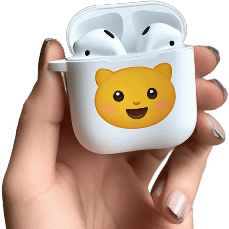 cute airpods in cute case emoji