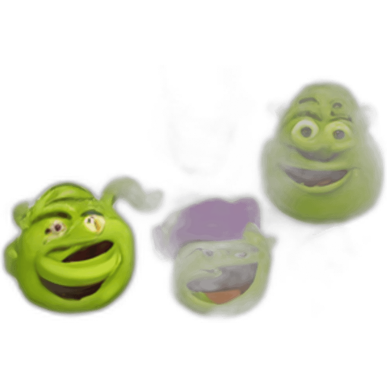 shrek and grimace from mcdonalds emoji