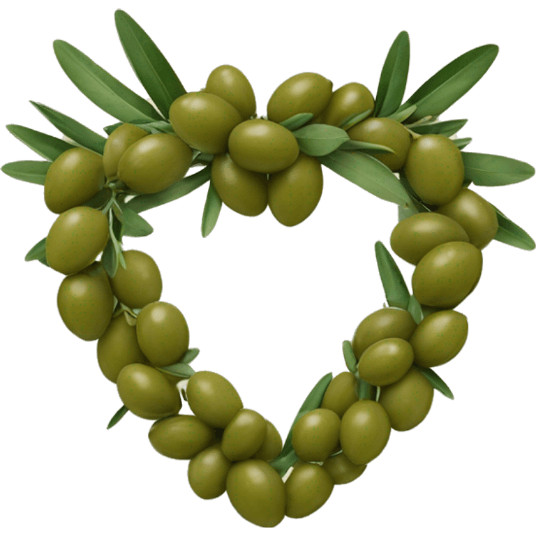 olive heart adorned with olive garland  emoji