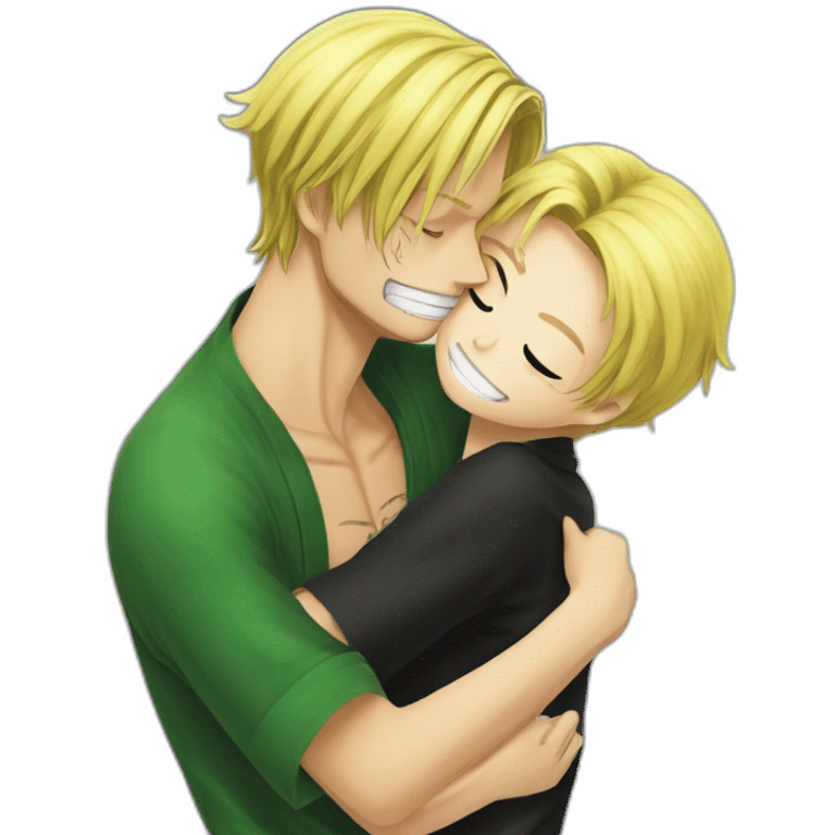 sanji embrace roronoa zoro emoji