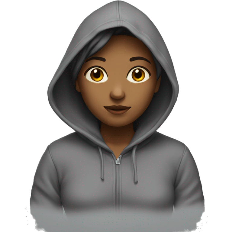 A girl with a hoodie on emoji