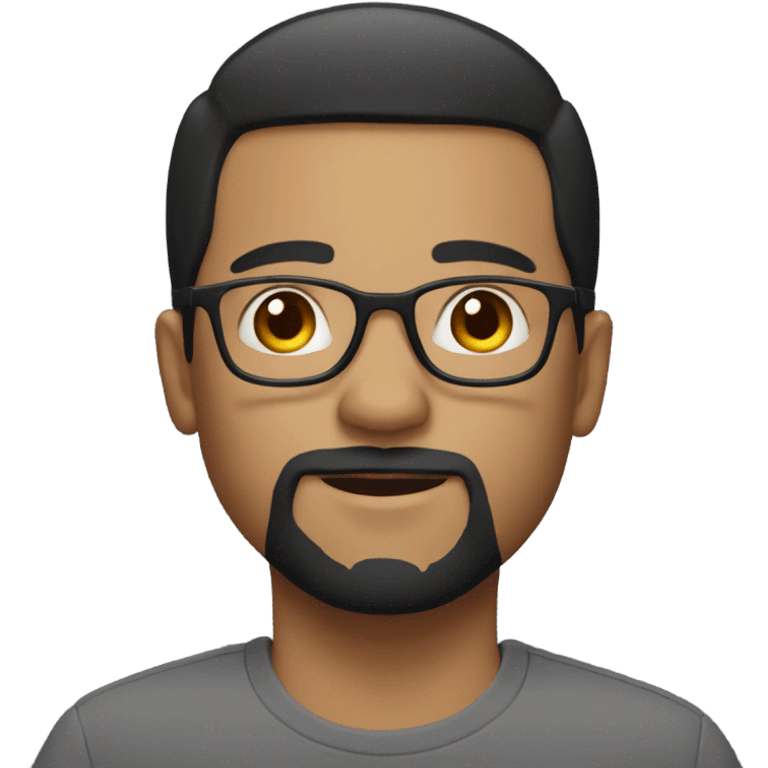 Guy with short black hair and glasses and goatee beard emoji