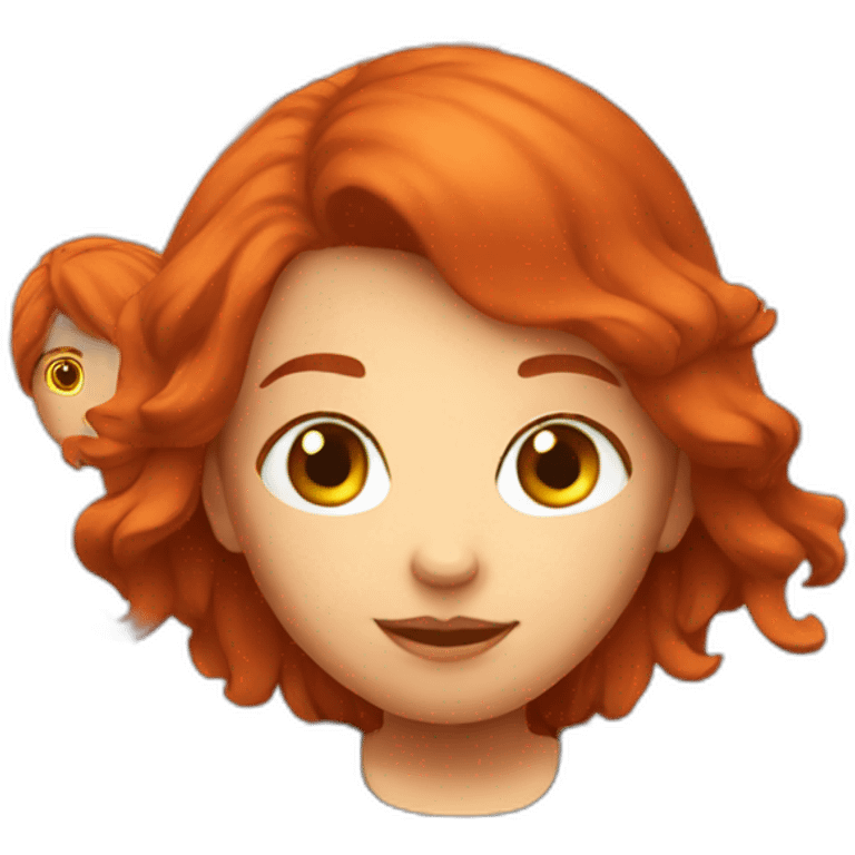 red-head-girl with smartphone emoji