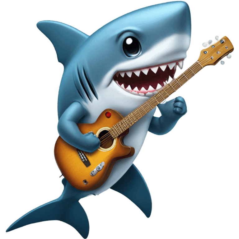 Shark with guitar  emoji