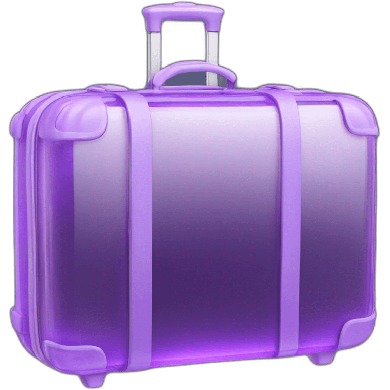 3d luggage glass low opacity purple transparent see-through emoji