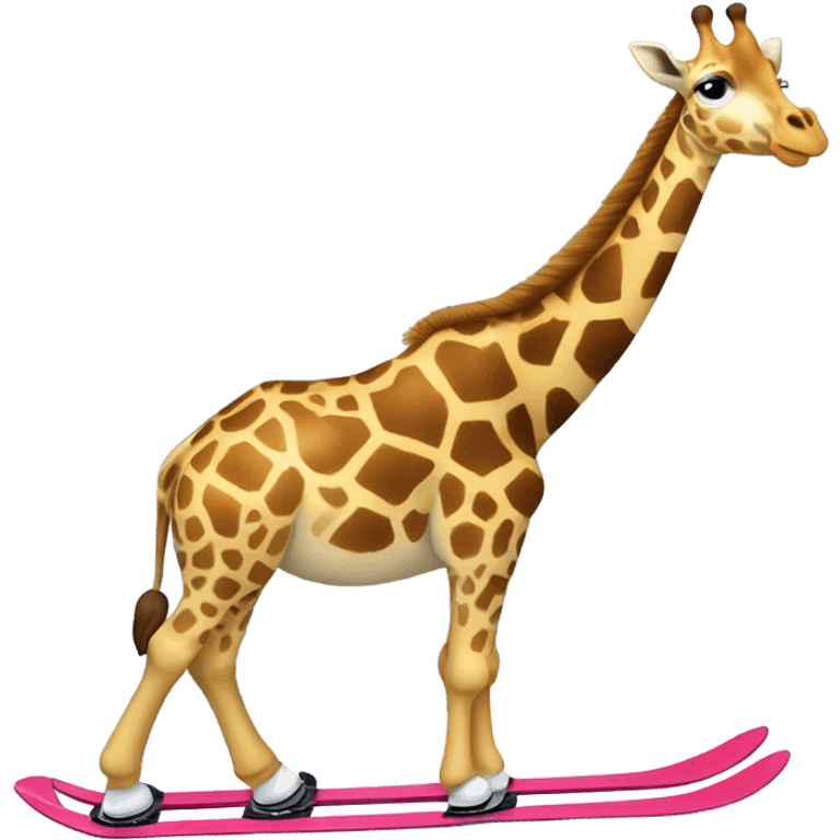 Giraffe skiing downhill emoji