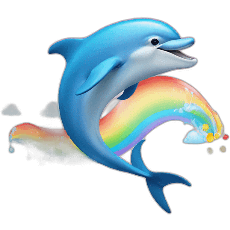 dolphin with rainbow emoji