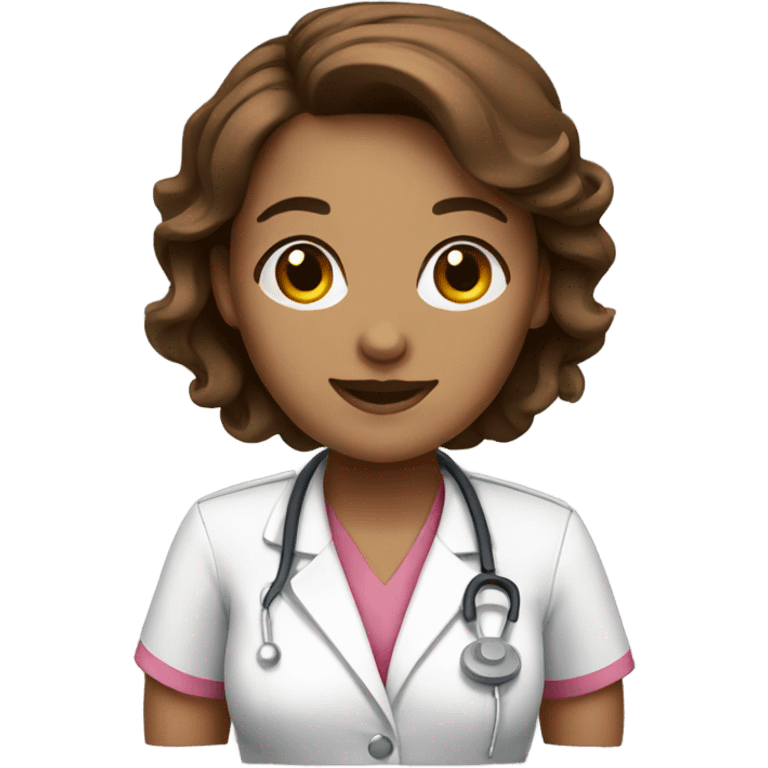 brown haired nurse emoji