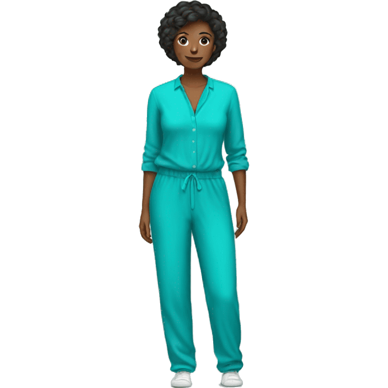 turquoise jumpsuit emoji