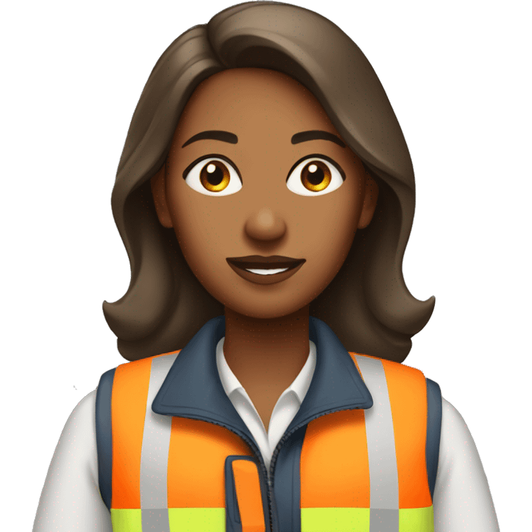 brown skinned woman in a safety vest emoji