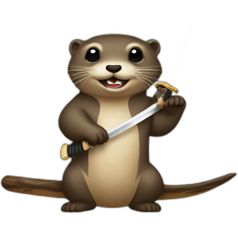 loutre sur un katana emoji