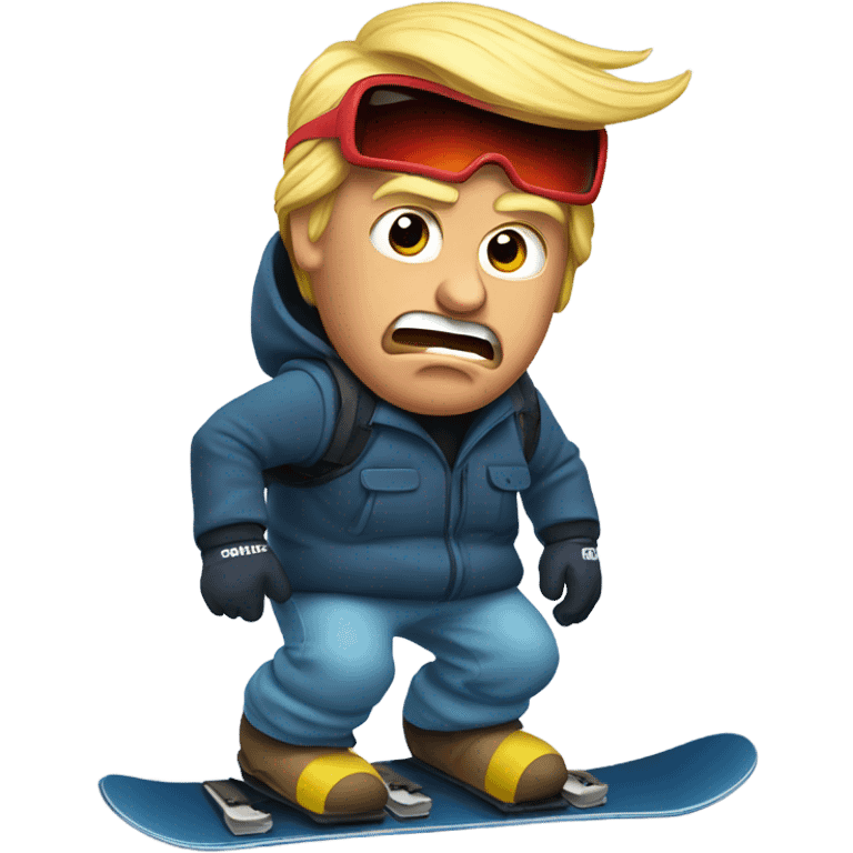 Donald trump snowboarding mad  emoji