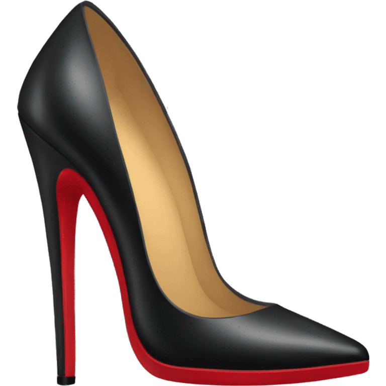 women's black high-heeled Shoes with Pointed Toe and red Sole emoji