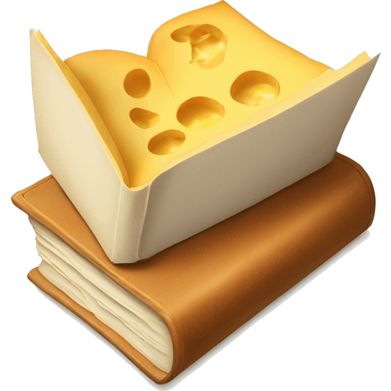 An open book with cheese emoji