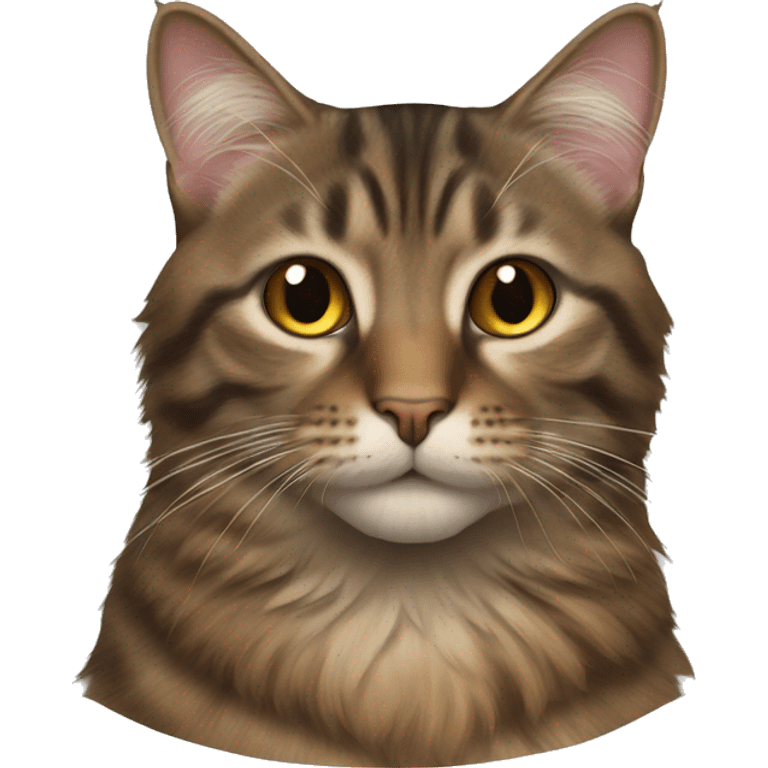 Long hair brown tabby cat emoji