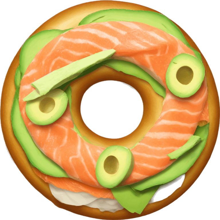 bagel with avocado and salmon emoji