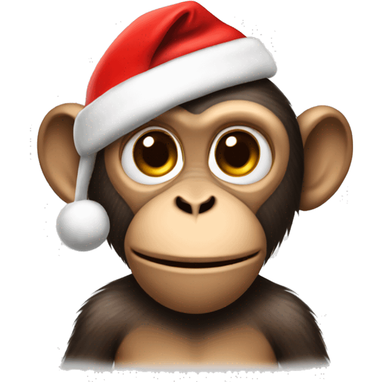 Monkey with santa hat emoji