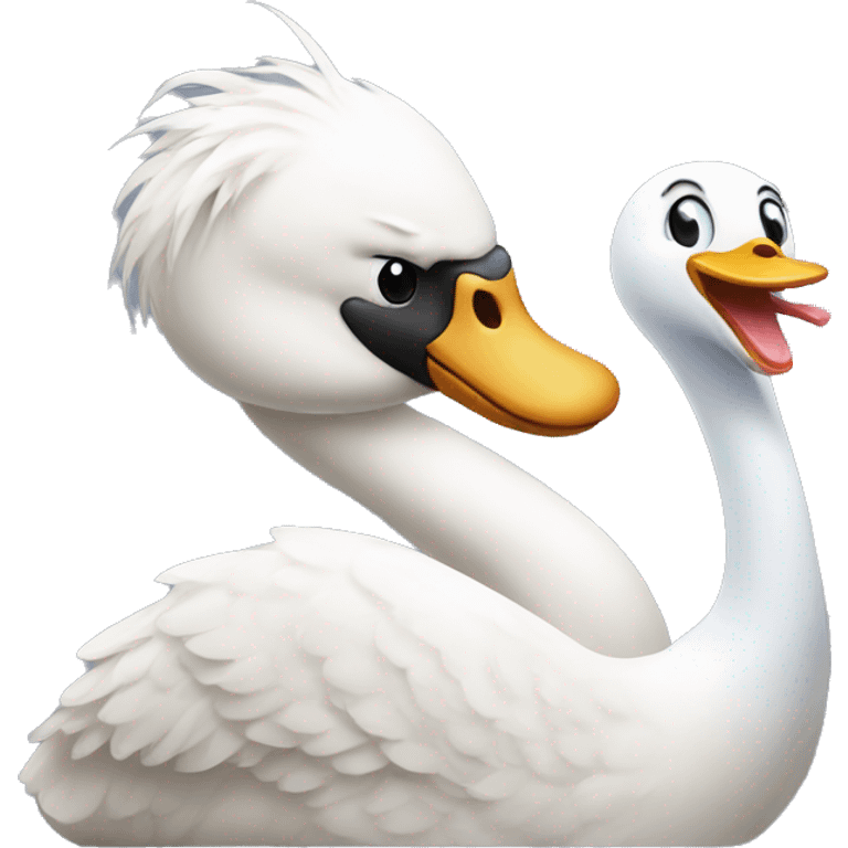 Swan and cat emoji