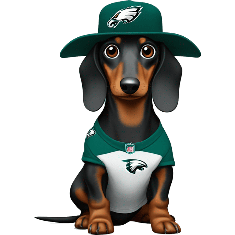 Dapple Dachshund wearing Philadelphia Eagles Hat emoji