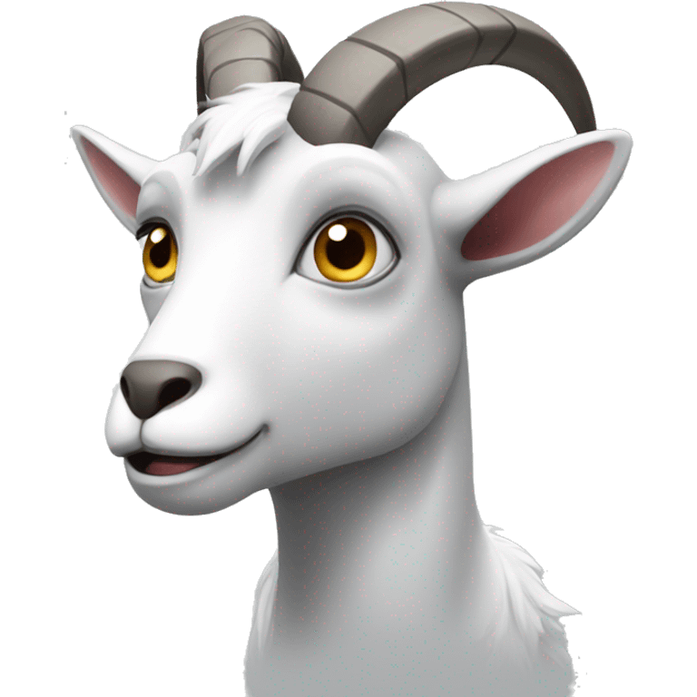 a grey and white goat that is plotting to take over the world emoji