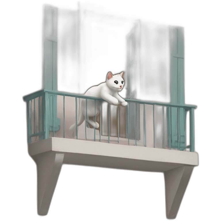 Cat jumping off balcony emoji