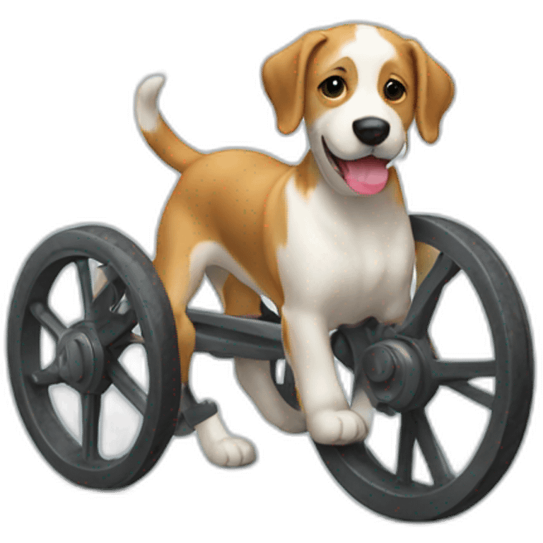 Un chien avec des roues emoji