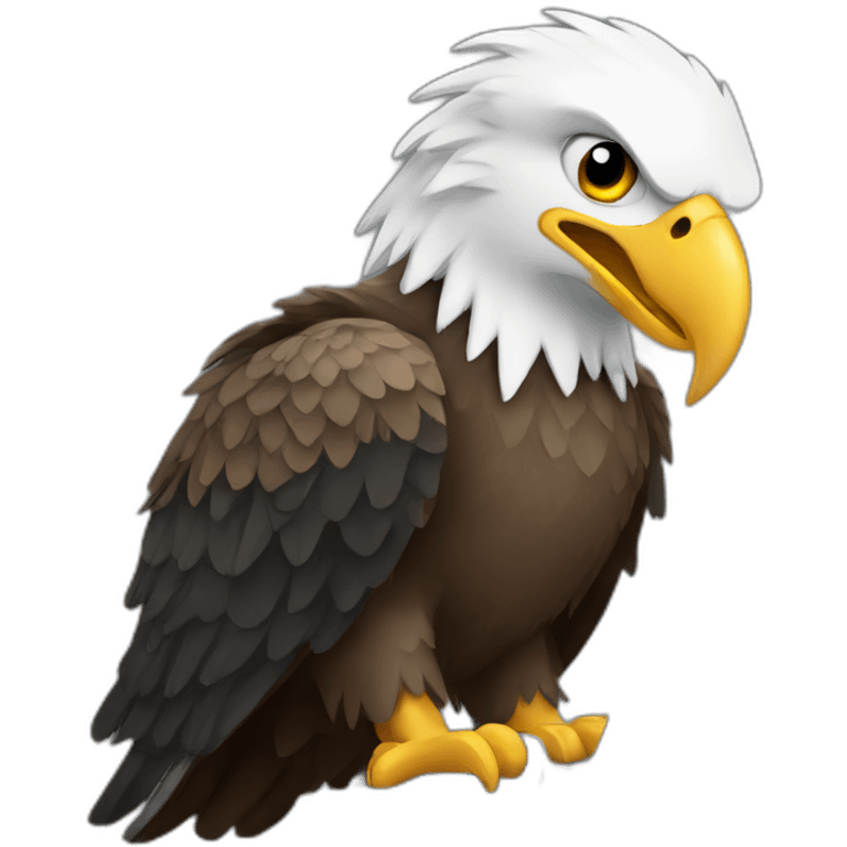 Eagle using black Laptop emoji