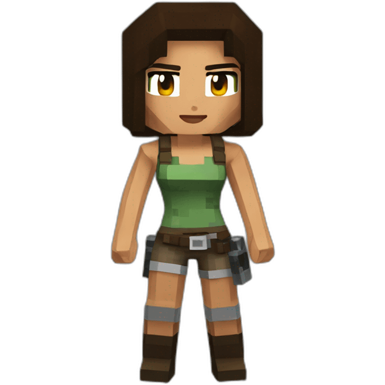 lara croft in minecraft emoji