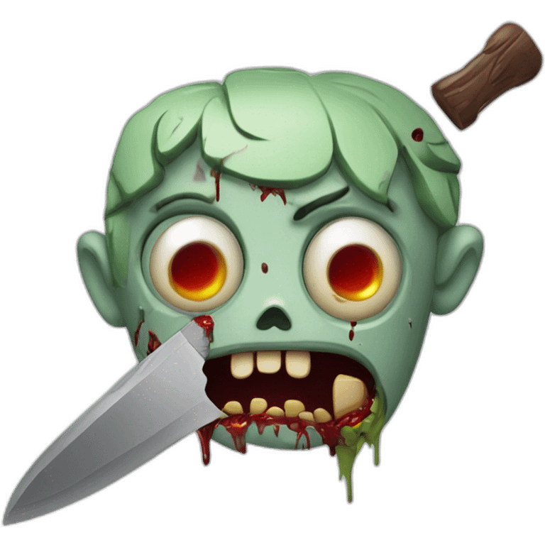 Zombie mit blutigem Messer emoji