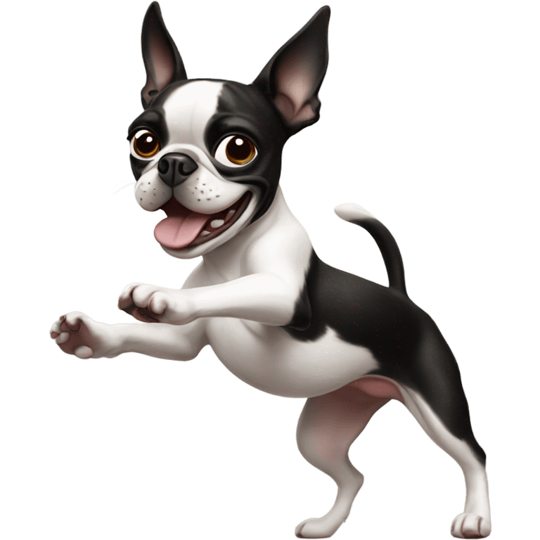 Boston Terrier dancing emoji