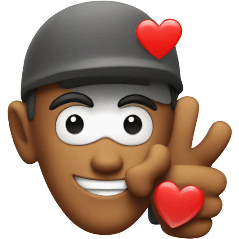 thumbs up on the background of a red heart emoji