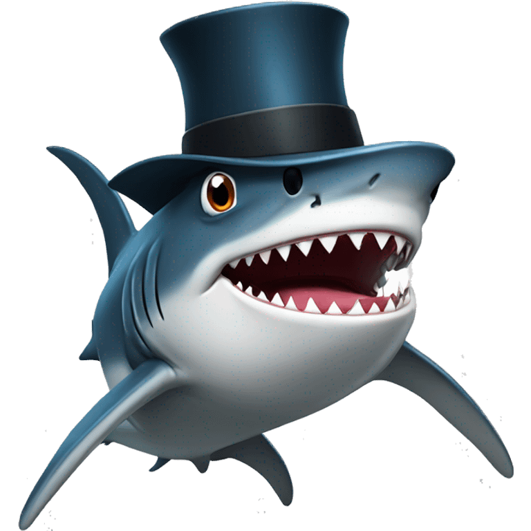 Shark with tophat  emoji