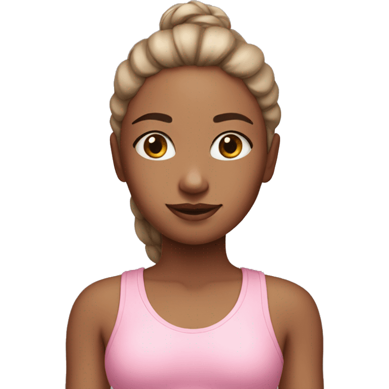 Girl in pink yoga clothes  emoji