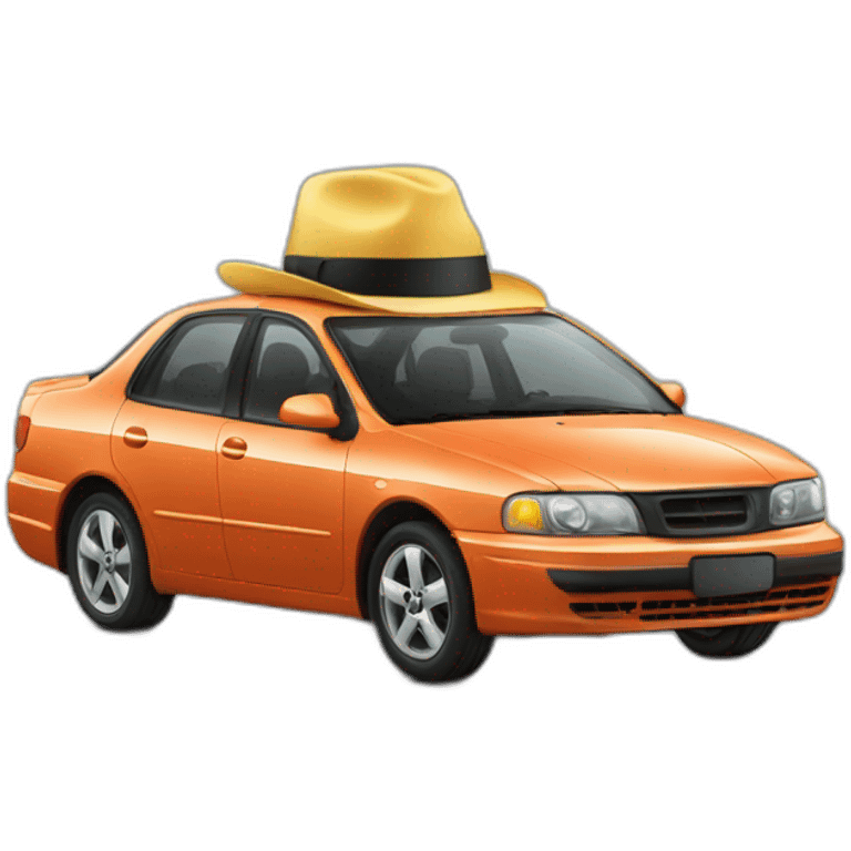 Car with détective hat emoji