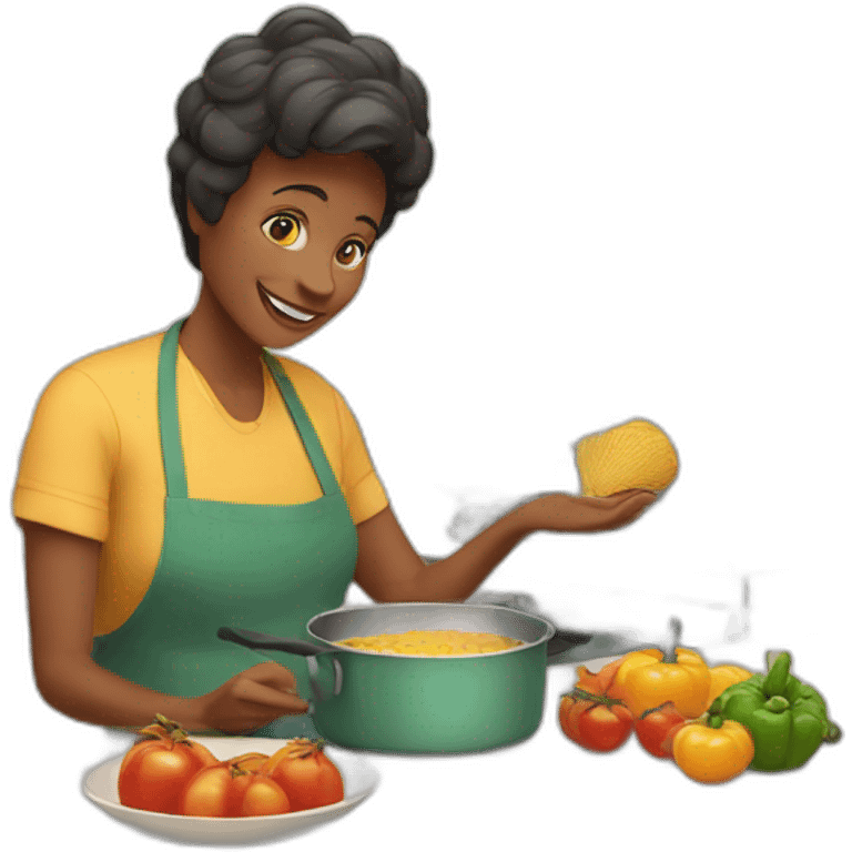 Cooking-with-mother emoji